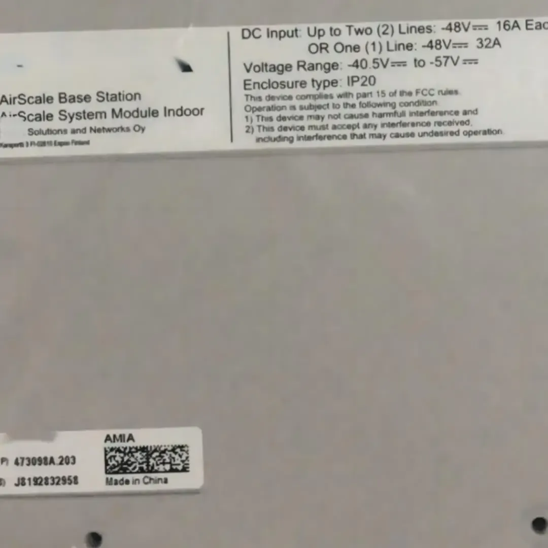 AMIA 473098A AirScale Subrack for Base Station BBU Module