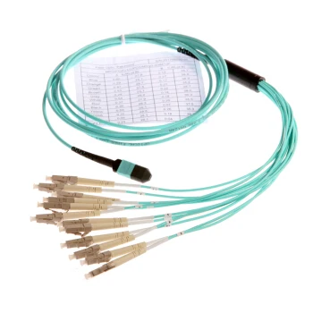 12-Fiber MTP OM3 OM4 Multimode 3mm LSZH Copper MPO/LC Female/Male Connector Fiber Optic Patch Cord