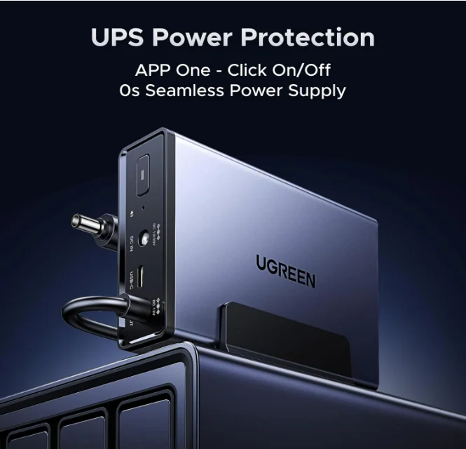 UGREEN NAS US3000, 12000mAh Uninterruptible Battery Power Supply Bundle with UGREEN NAS DH4300 4-Bay with 120TB Storage Capacity-boxintelecom