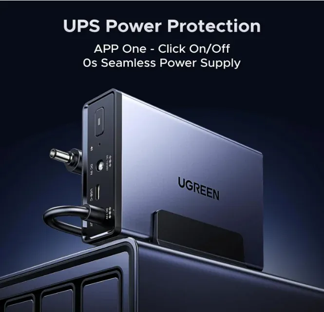UGREEN NAS US3000, 12000mAh Uninterruptible Battery Power Supply Bundle with UGREEN NAS DH4300 4-Bay with 120TB Storage Capacity-boxintelecom