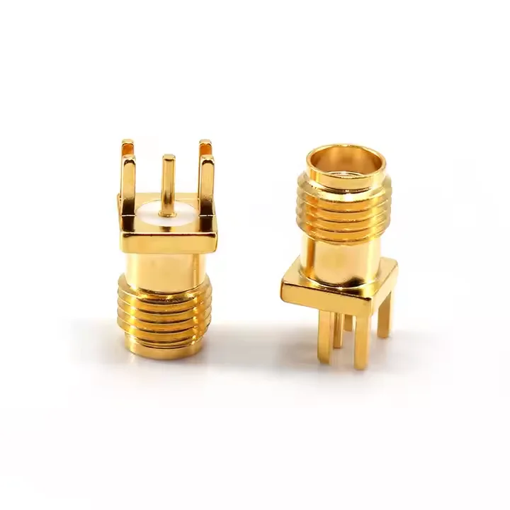 RF Adaptor RF Connector SMA F Brass Gold Plated Rf Connector Splint Coaxial Connector for 