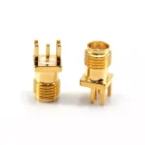 RF Adaptor RF Connector SMA F Brass Gold Plated Rf Connector Splint Coaxial Connector for 