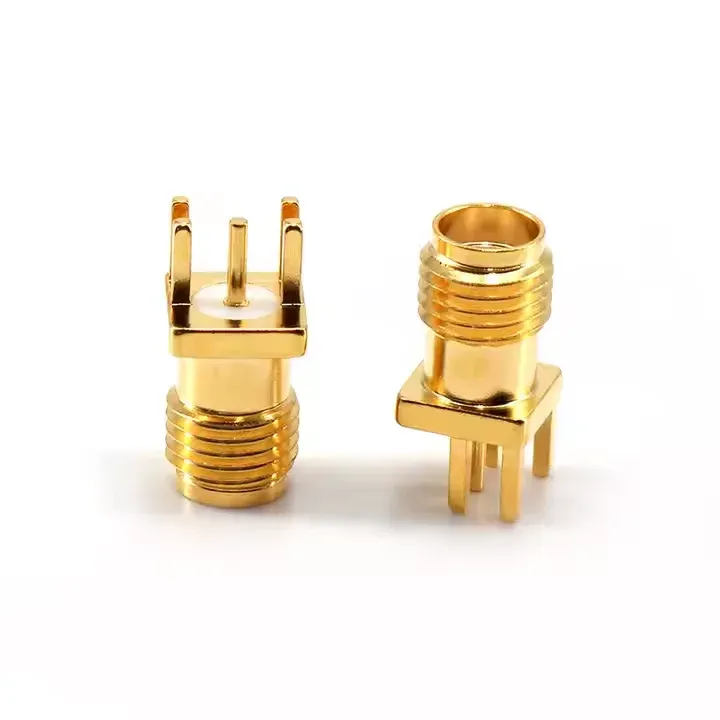 RF Adaptor RF Connector SMA F Brass Gold Plated Rf Connector Splint Coaxial Connector for 