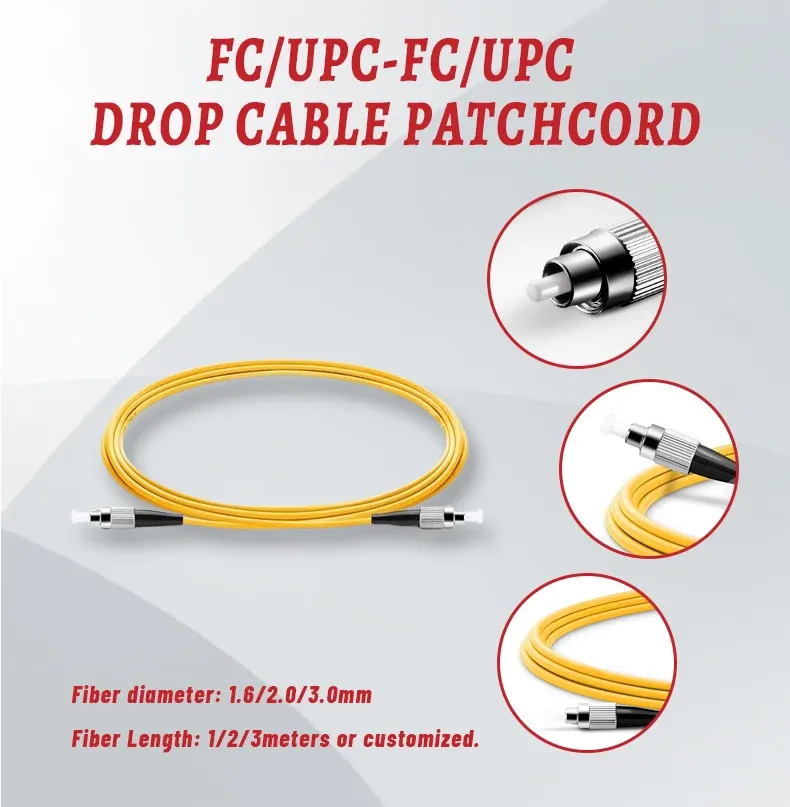 High Quality Patch Cord Simplex  FC/UPC-FC/UPC  2.0mm 3.0mm Fiber Cable
