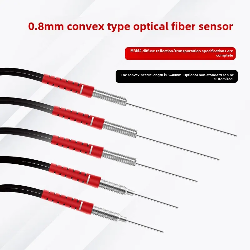 0.8mm Fine Needle Diffuse Reflection Fiber Optic Probe Convex Tube M3/M4 Thread Compatible with Free-310/S5/I Sensor-boxintelecom