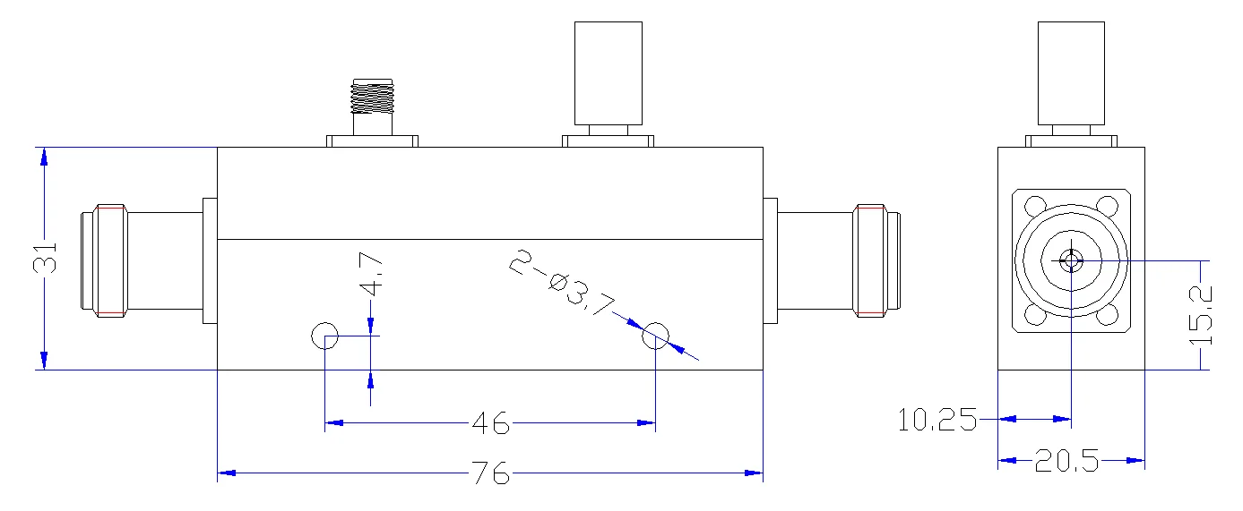 High Frequency 4000-12000MHz 600W RF Directional Coupler with N Female Connector for DAS I