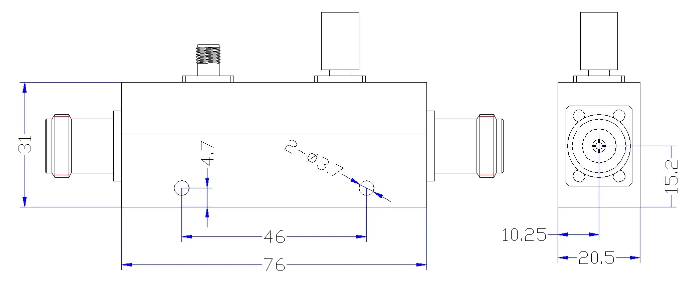 High Frequency 4000-12000MHz 600W RF Directional Coupler with N Female Connector for DAS I