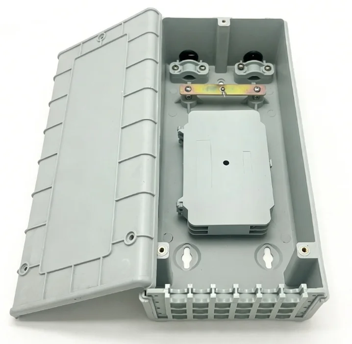 24 Core Plastic Fiber Optic Splice Terminal Box ABS Outdoor FTTH Distribution Closure Compatible with LC SC FC Adapters-boxintelecom