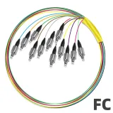 12 Core SC/ST/FC/LC/UPC Singlemode Pigtail Fiber Optic Cable - 0.9mm 12-Color Bundle Type 