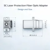 SC Laser Protection Fiber Optic Adapter with External Flip Cover, SM/MM/OM3/OM4 Flanged Co