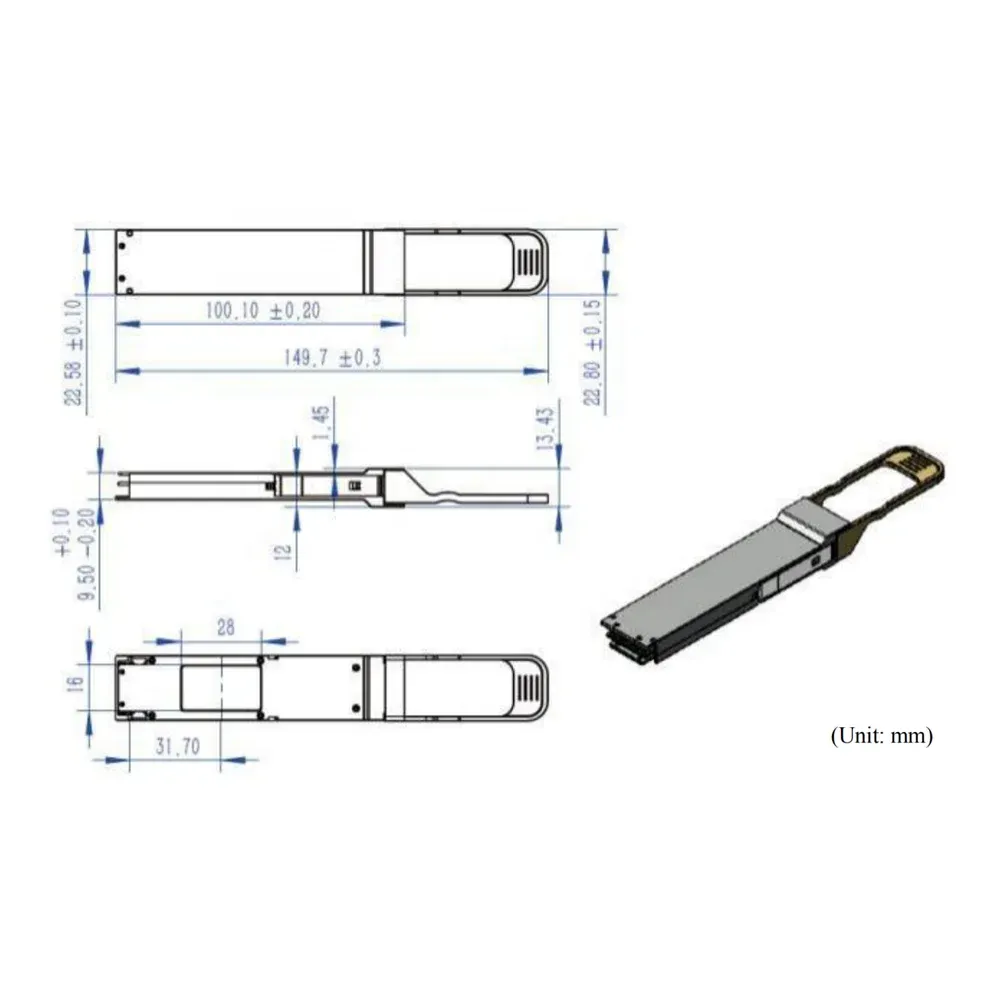 IL-12OSFP-400G-DR4 400Gb/s OSFP DR4 Compatible Optical Transceiver OEM Available AI Data Center Module-boxintelecom