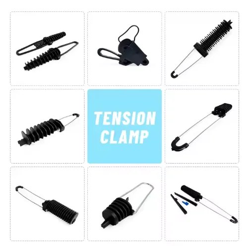 FTTH High Tension Flat Cable Clamp for Fiber Optic Drop Cable ADSS Suspension Clamp Made P