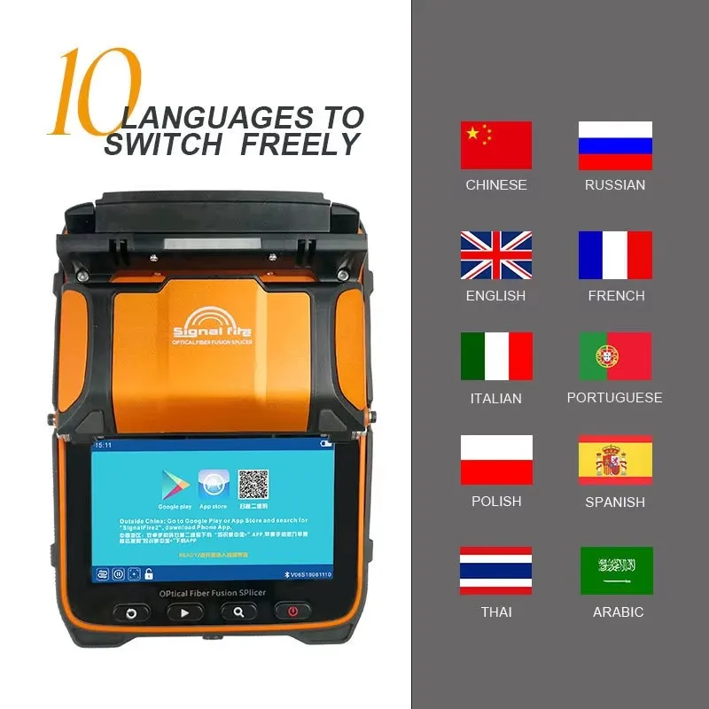 AI-9 Fiber Welding Machine Six Motor Automatic Main Line Fiber Optic Cable Fusing Equipment Fusion Splicer