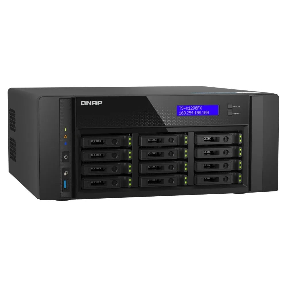Innovative Product Design Desktop 12-bay U.2 NVMe/SATA All-flash QNAP TS-h1290FX NAS Serve