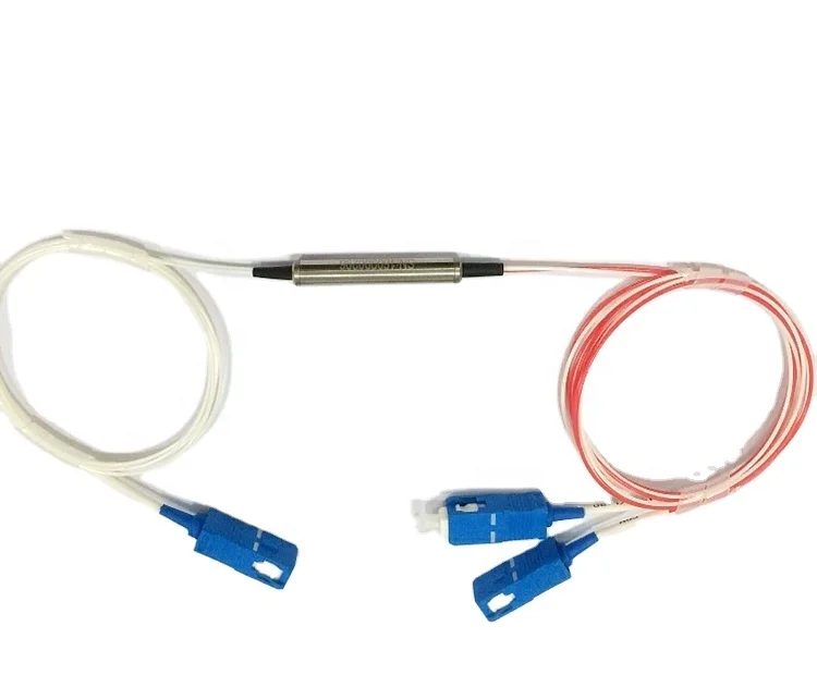 Three Window Coupler Optical Fiber Fbt Coupler with SCUPC Connector 0%~100% Any Ratio 1x2 Steel Tube Type Single Mode Fusion-boxintelecom
