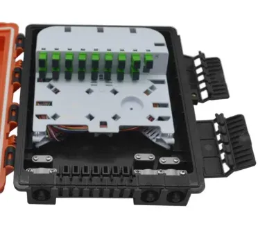 Orange ABS PC Fiber Optic Distribution Box, 16 SC Ports FTTH Indoor Flame-Retardant Enclosure-boxintelecom