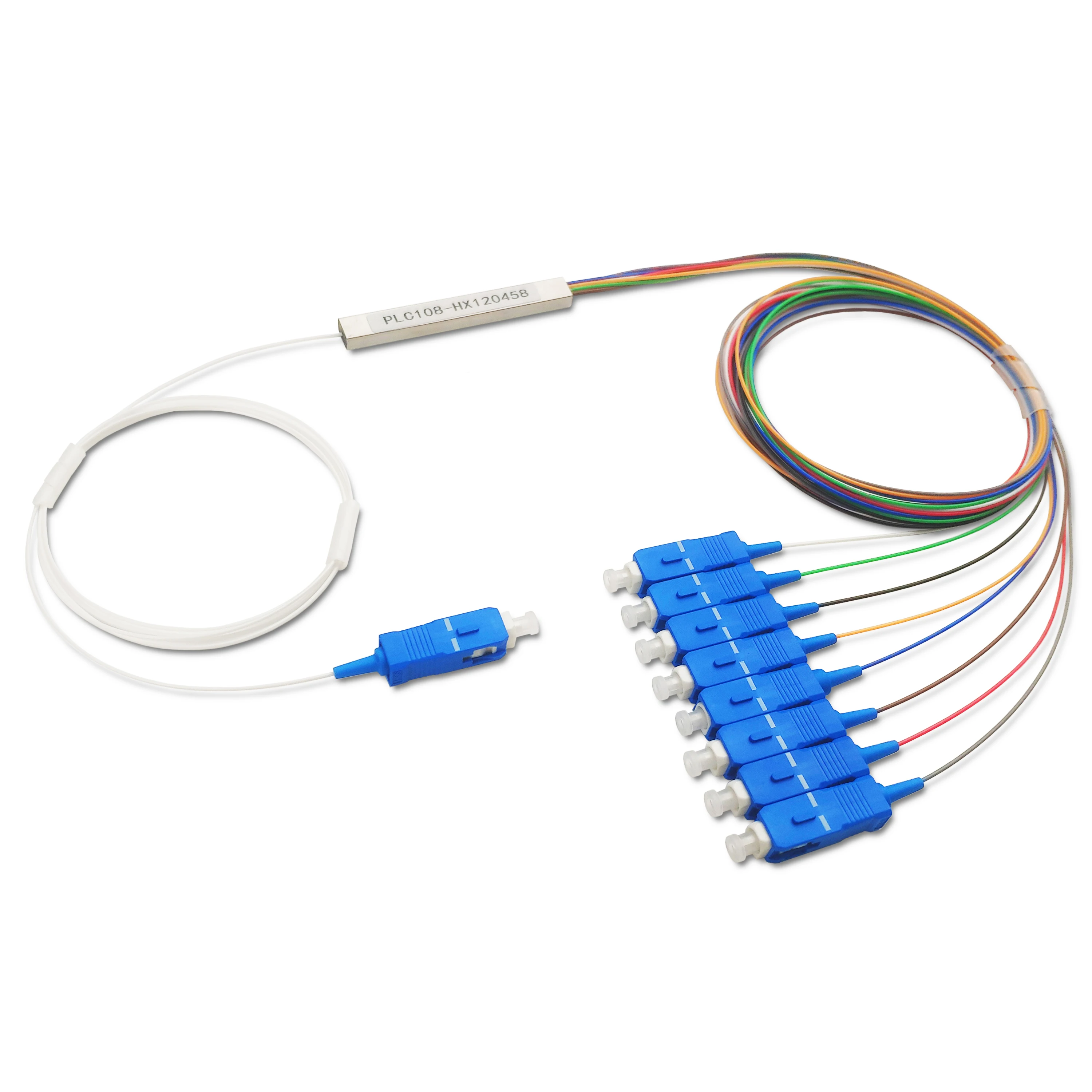 1x8 PLC Splitter Single Mode SM Mini Type Fiber Optic PLC Splitter with SC/UPC Connector F