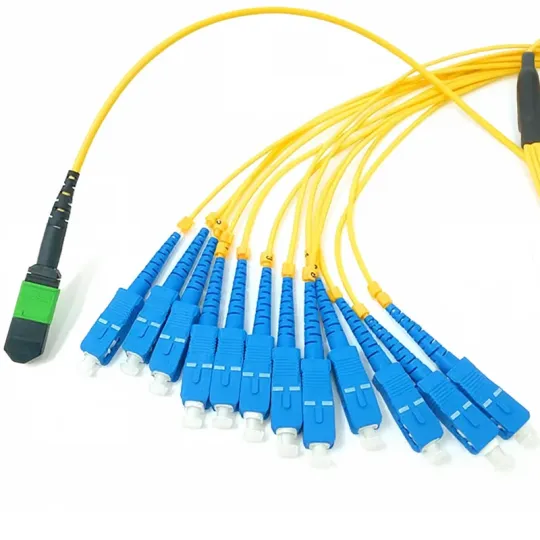 Single Mode OS2 Fiber Cable 12 MPO/MTP to SC/UPC/APC Fanout Patch Cord with Standard Loss 