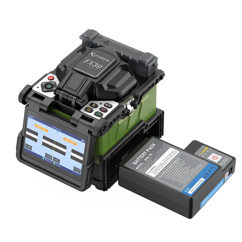 Original Komshine FX39 Trunk Fusion Splicer Six Motors Core to Core Alignment Spanish French Portuguese 9 Languages-boxintelecom