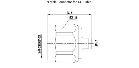 Low PIM -155dB N Male Solder Type Connector for RG402/141 Cable