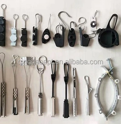 Fiber Optic Drop Wire Clamp, Fiber Clamp suspension set adss wire cable   tension clamp fo
