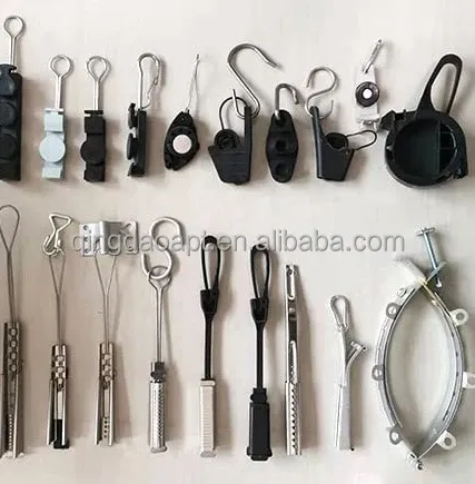 Fiber Optic Drop Wire Clamp, Fiber Clamp suspension set adss wire cable   tension clamp fo