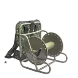 All Metal FTTA Fiber Optic Cable Reel with Shoulder Strap Double-Layer Spool Rocker Arm & 