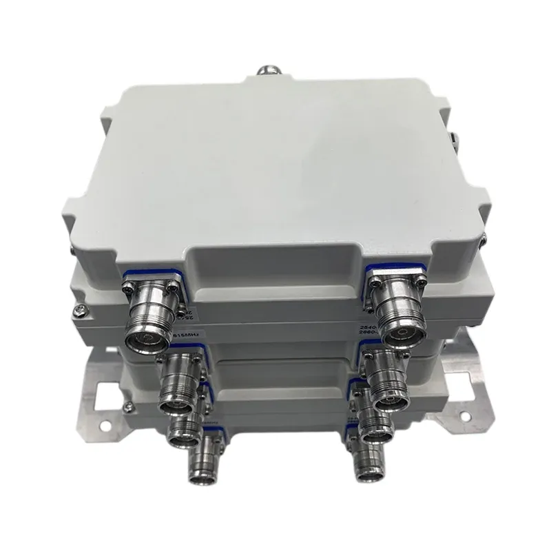 Hot Sale Quad Unit Low PIM 2575-2615/2540-2560&2660-2680MHz RF Dual Band Diplexer Combiner 4310F