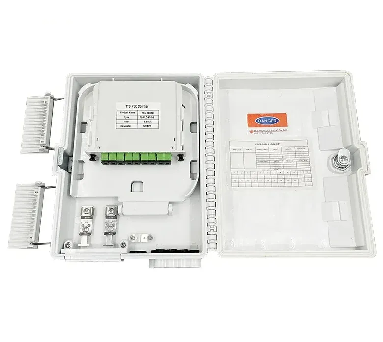 Hot Sales Fiber Optic Terminal Box 8 Ftth Cajas Nap Box Ftth with  PLC Splitter 1x8 Fiber 