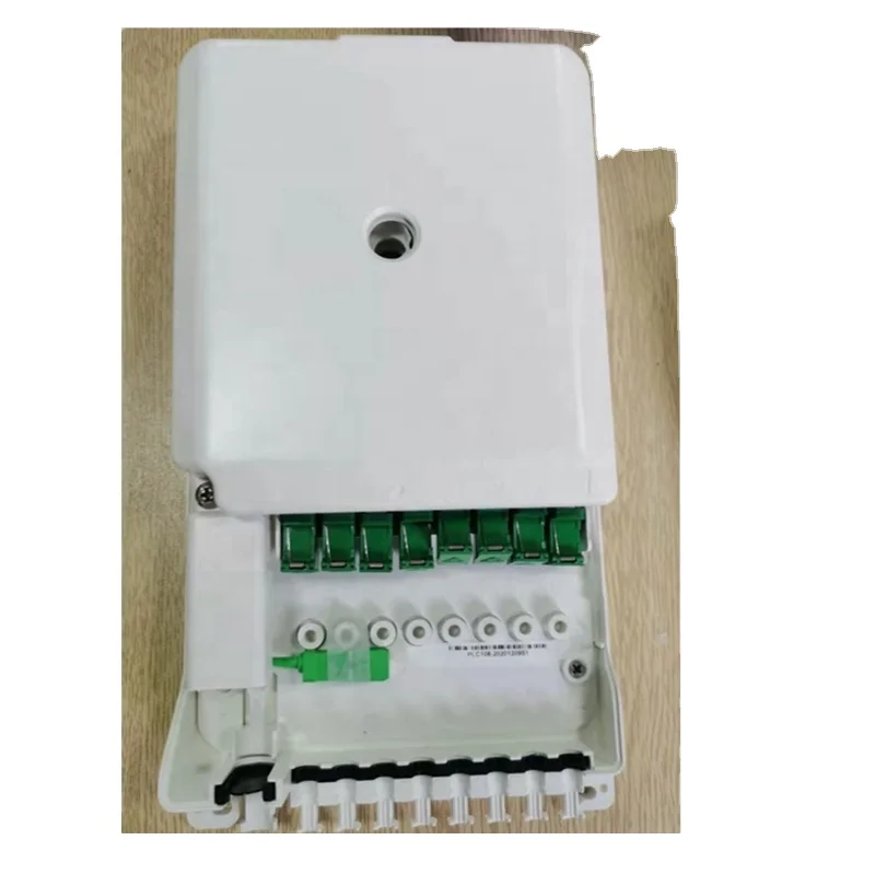 ftth box  fiber optic 8 core distribution box with  mini 1*8 plc splitter fiber optics box