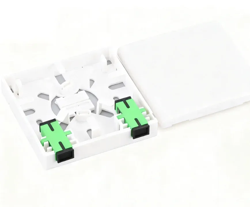 FTTH 86 Type Wall Faceplate Dual SC Port Fiber Optic Outlet Box Desktop Opticl Panel,OEM A