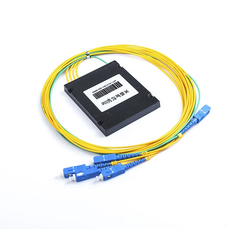 Hot Selling 1x2 1x4 1x8 1x16 1x32 1x64 Fiber Optic PLC Splitter with ABS Box SC FC APC UPC