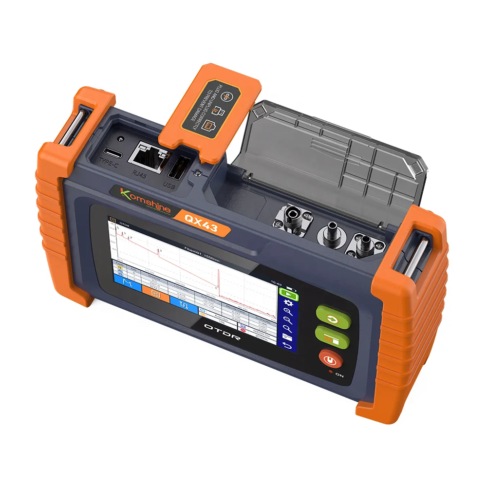 Komshine QX43 Mini Multi-functions OTDR 1310/1550/1625nm 26 24dB VFL OLS OPM RJ45 Event Map Optical Time Domain Reflectometer-boxintelecom