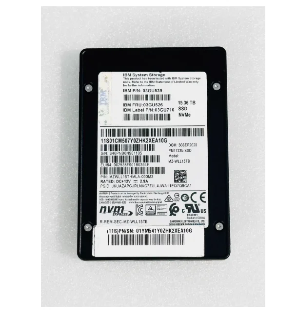 03GU539 03GU526 Compatible with PM1723B Enterprise NVMe SSD 15.36TB U.2 Hard Drive