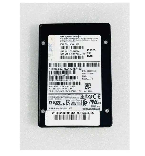 03GU539 03GU526 Compatible with PM1723B Enterprise NVMe SSD 15.36TB U.2 Hard Drive