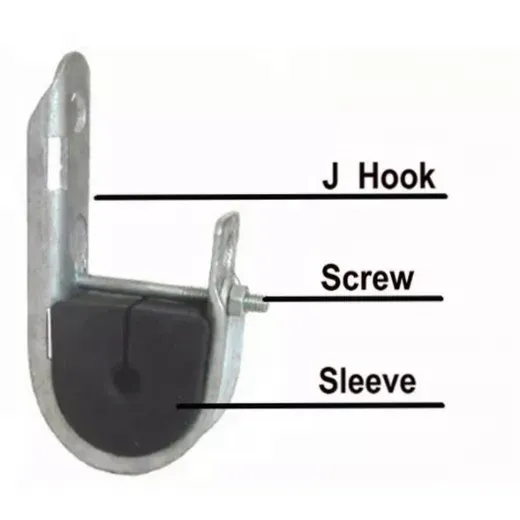 Ftth  Round ADSS Cable Suspension Clamp J-hook Suspension Clamp Pole Clamp Use for ADSS Cable