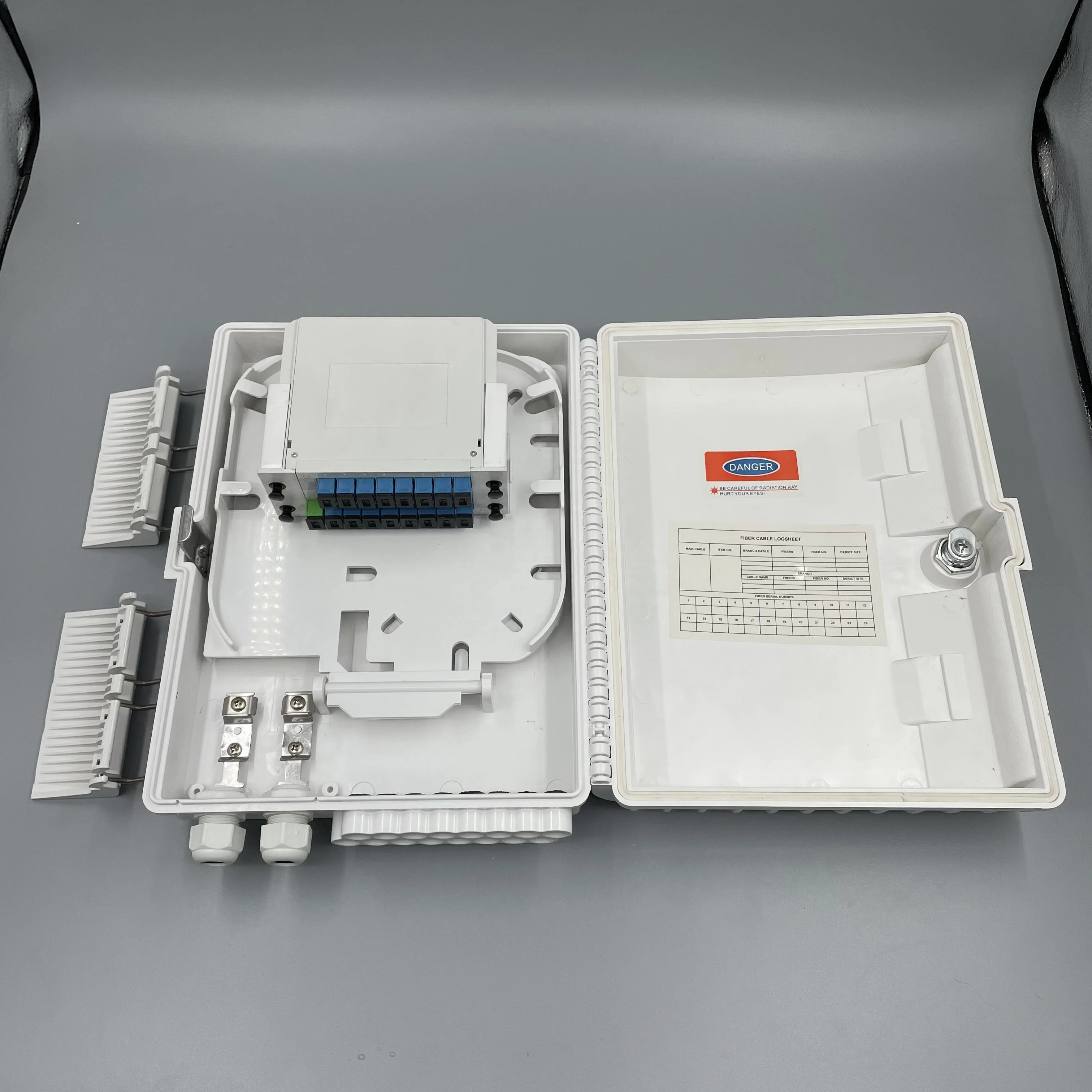 Fiber Optic Distribution Box Plc Splitter White  Black Color Odb Nap 16 Core Optical Fiber Terminal  Ftth Nap  Box-boxintelecom