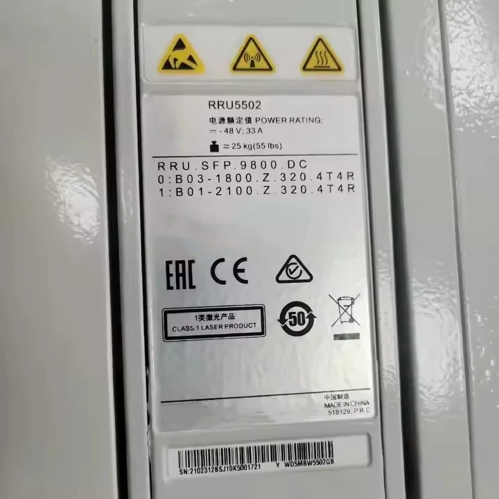 RRU5502 02312BSJ Multi-mode 1800-2100MHz 4x80W -48V DC 9.8Gbps Telecom Base Station RRU5502-boxintelecom