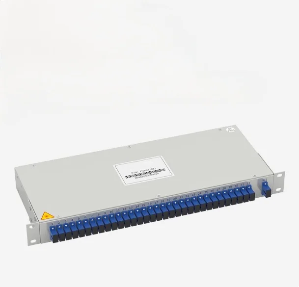 Rack-Mounted Fiber Optic PLC Splitter 1x8/1x16/1x32, Enhanced Thickened Steel Frame SC/UPC Fixed Distribution Splitter-boxintelecom