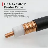 Low Loss 1/2" RF Coaxial Cable, 50 Ohm Corrugated Copper Feeder Cable for 4G/5G Base Stati