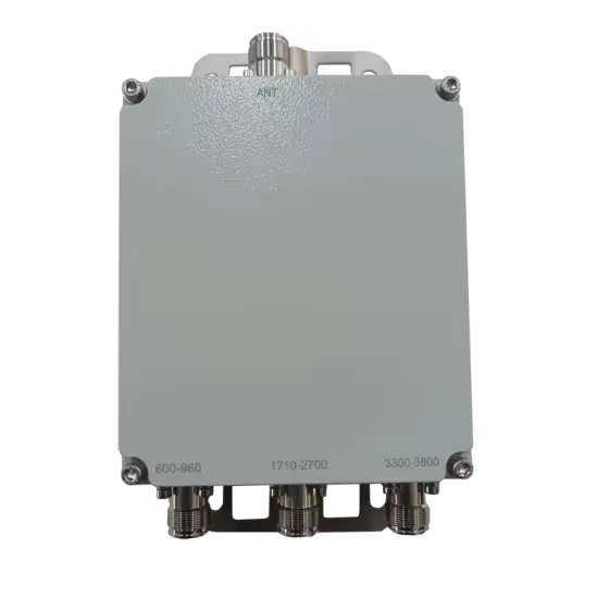 300W  Low PIM -160dBc 600-960/1710-2700/ 3300-3800 MHz RF Triplexer Combiner for IBS