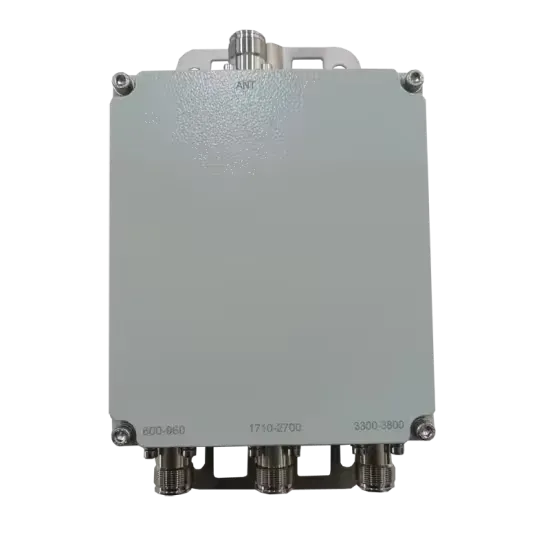 300W  Low PIM -160dBc 600-960/1710-2700/ 3300-3800 MHz RF Triplexer Combiner for IBS