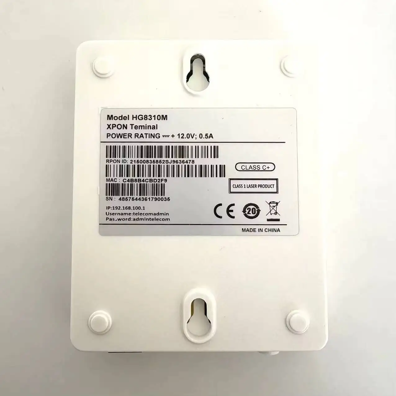 HG8310M Hot Sale GPON ONT FTTH Fiber Optic Equipment Telecom RJ45 POE 1GE+1GPON/EPON Port-boxintelecom