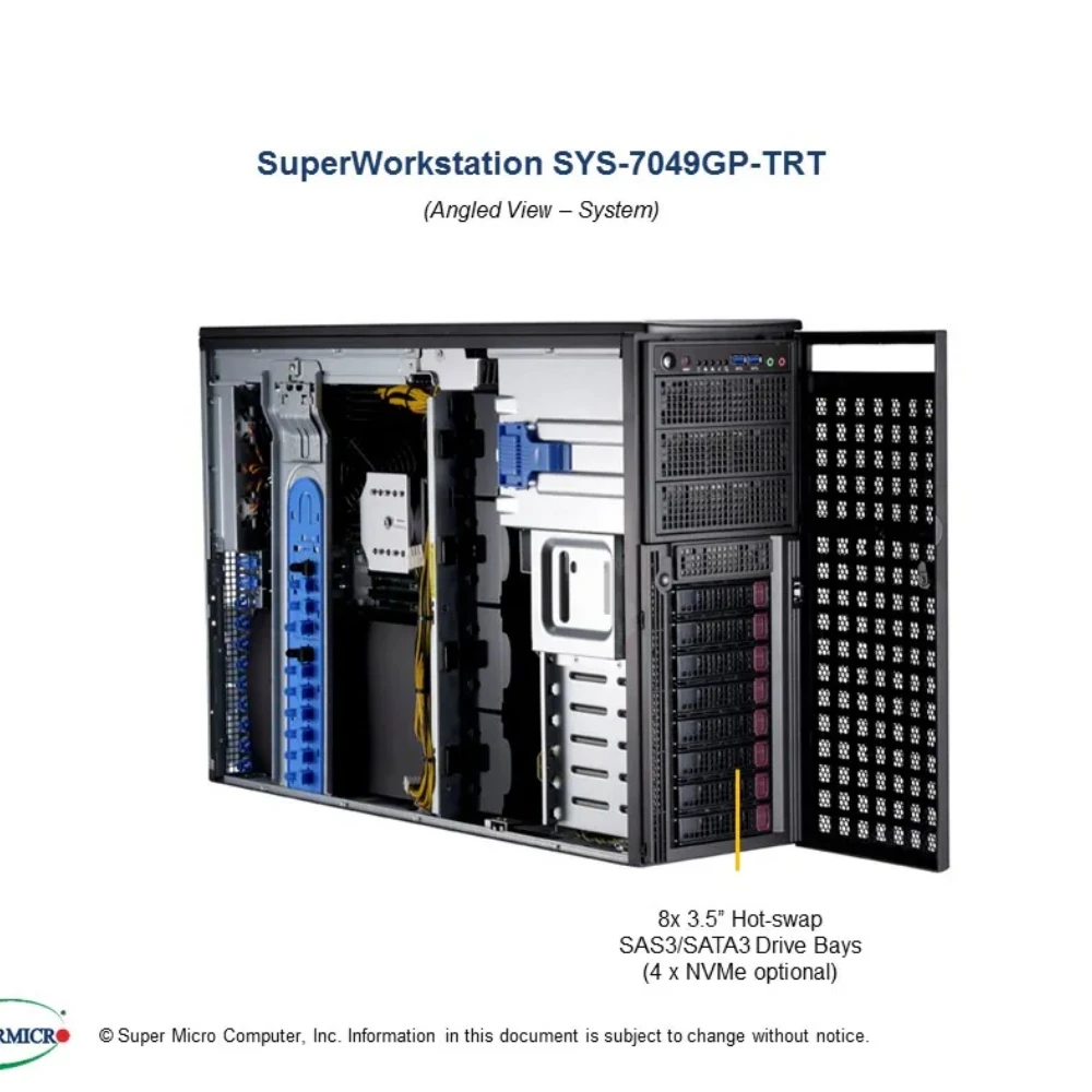 Supermicro SYS-7049GP-TRT Dual LGA3647 DDR4 2200W 4U GPU SuperWorkstation 7049GP-TRT 2