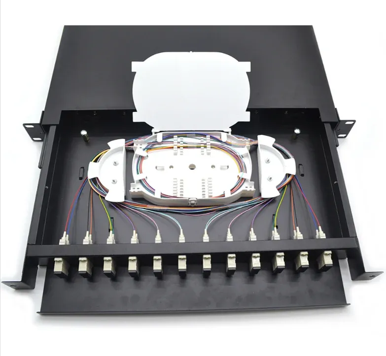 12 Port Fiber Optic Patch Panel, 12-Core SC MM ODF, Rack-Mount Optical Distribution Frame for Data Centers-boxintelecom