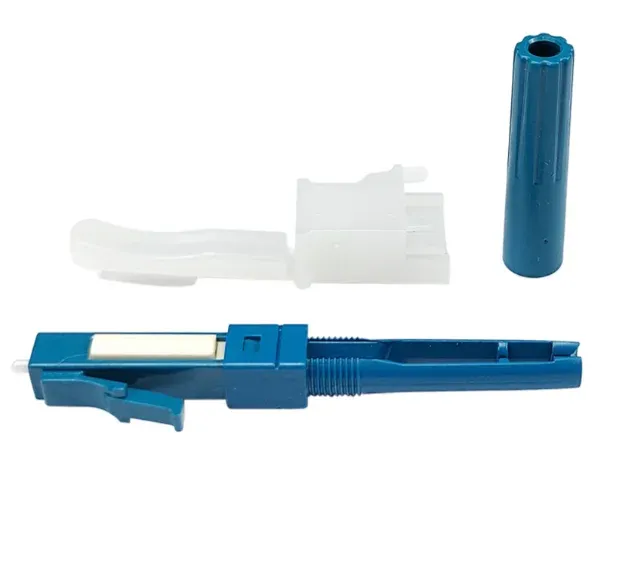LC APC/UPC Screw Fiber Optic Fast Connector, Pre-Embedded Quick Assembly Connector for 0.9