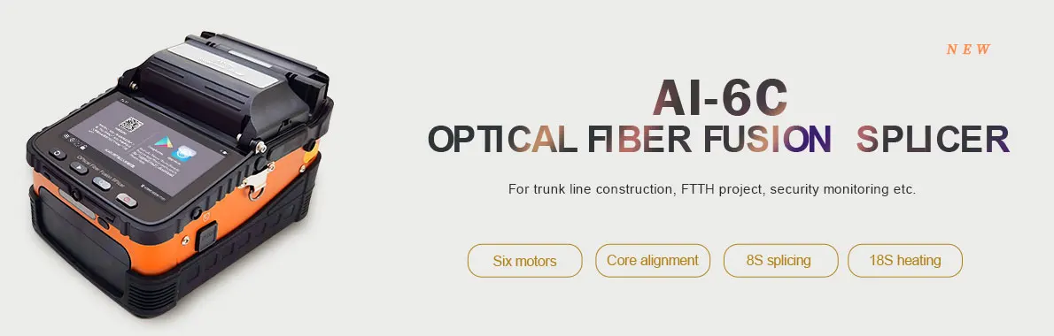 Fiber Optic Fusion Splicer  AI-6c  Handheld Fusion Splicer Splicing Machine for FTTH