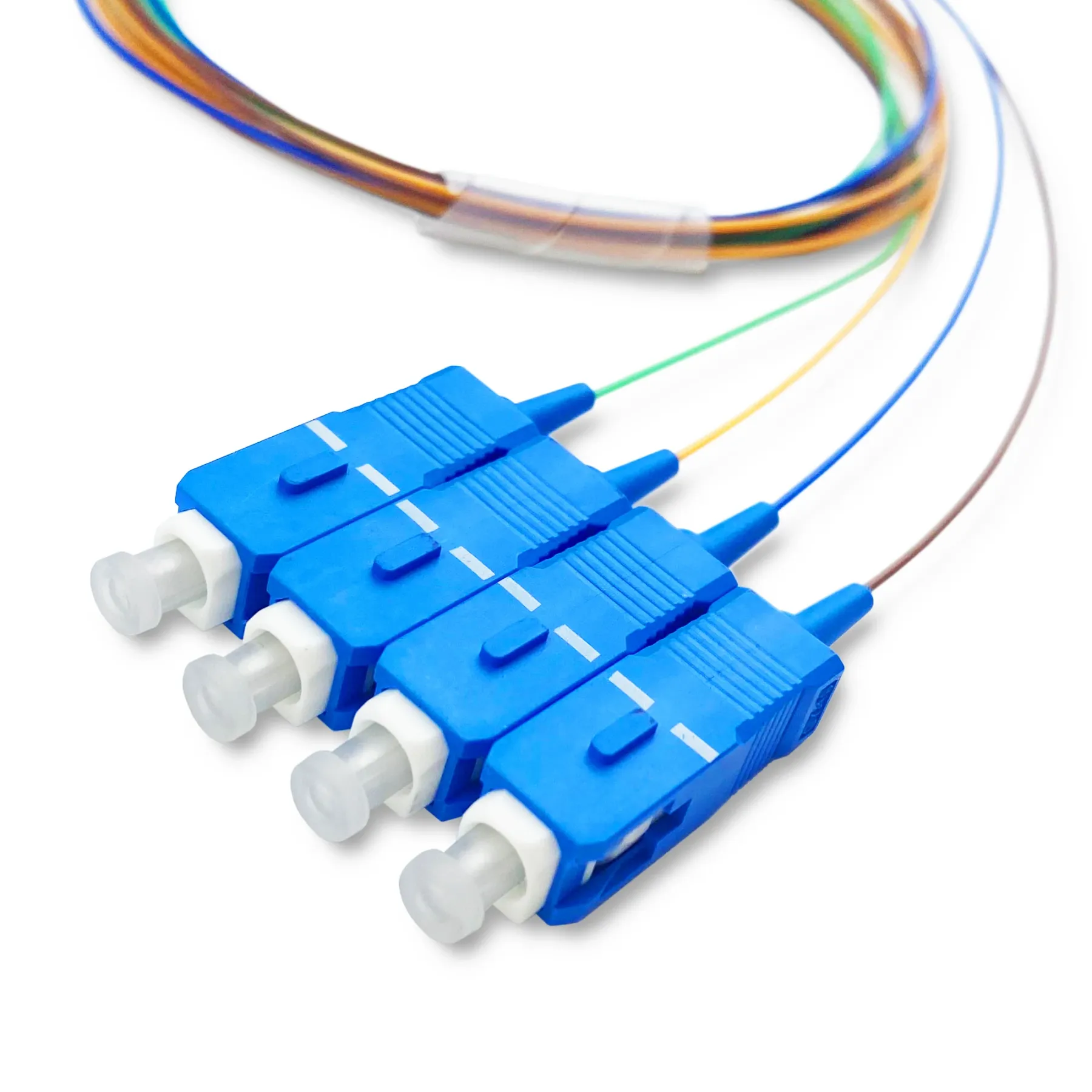 Mini Type FTTH 1*4 Fiber PLC Splitter Low Insertion Loss SC/UPC 1M 1.5M 2M  Module Type PL