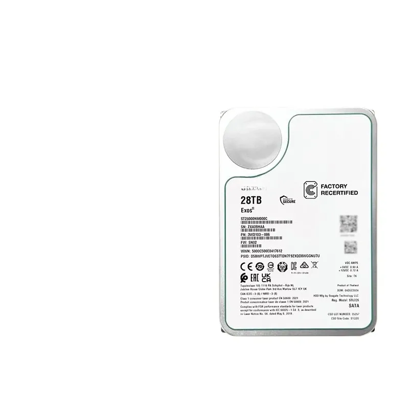 New Internal ST28000NM000C 28TB 7200RPM SATA 6Gb/s 512MB 3.5" Enterprise HDD NAS Recertified for Server-boxintelecom