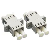 10G LC OM2 Multimode Fiber Optic Coupler Dual Fiber Adapter with Flange Plate for FTTH IP 